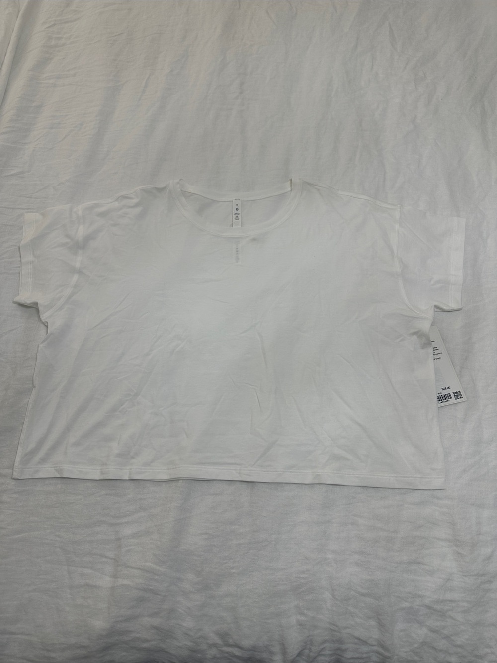 lululemon athletica White Short Sleeve Crop Tee Cates Tee